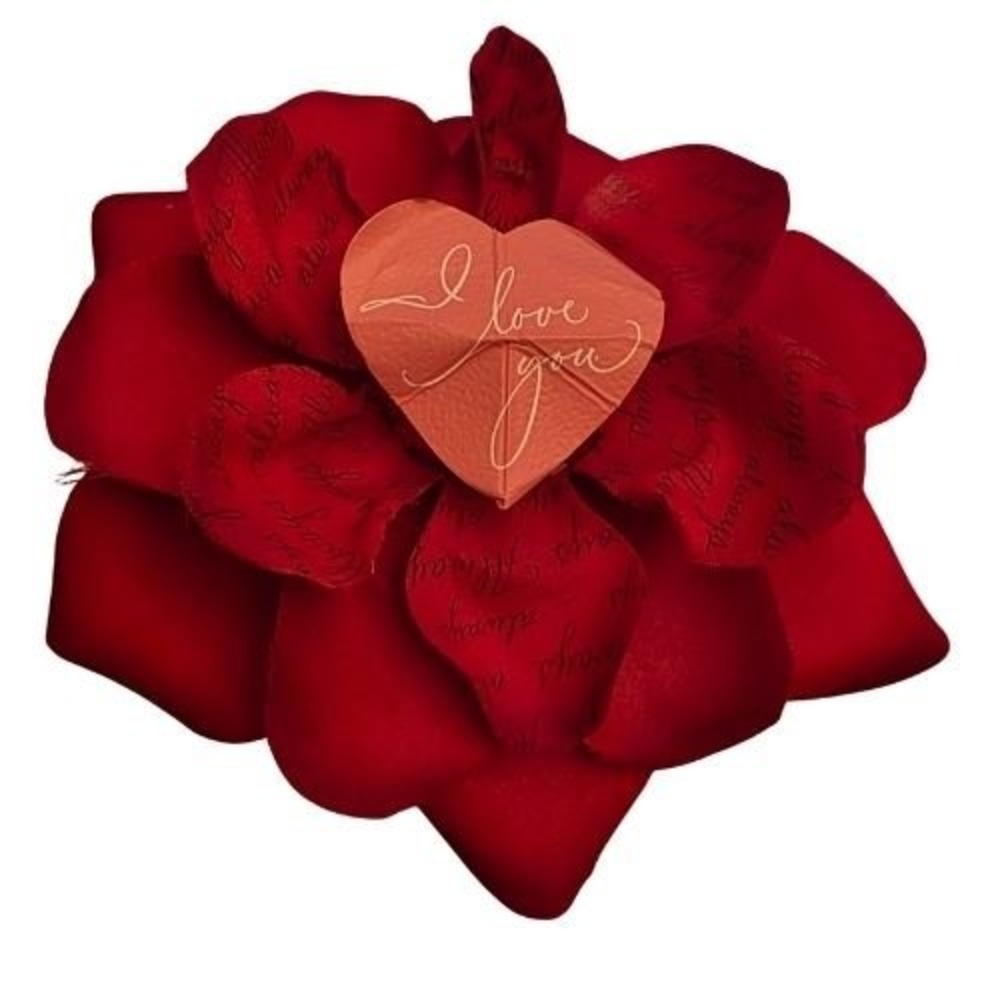 Retro Hallmark Blooming Expressions Red Rose I Love You‎ Heart Gift 7in Romance